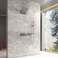 Душевой комплект термостатический встраиваемый, трехрежимный цвет вороненая сталь VSFW-2F11TGM VINCEA