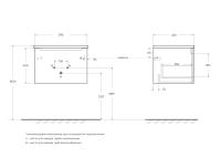 База под керамическую раковину подвесная с одним выкатным ящиком ETNA-600-1C-SO-RN-P BelBagno