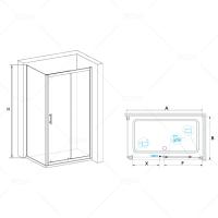 Душевой уголок  RGW PA-145 прямоугольный  80*140*185 020814584-11 профиль Хром стекло Прозрачное 6 мм RGW