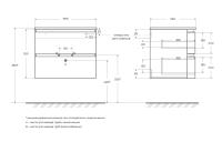 Тумба под раковину с двумя выдвижными ящиками  VAGUE 69x52x55 Nero Opaco 55282 CEZARES