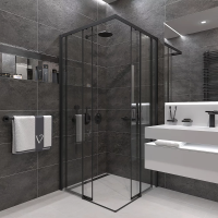 Душевой угол Veconi RV-47B Арт. RV47B-100-01-C4 Стекло прозрачное/6 мм