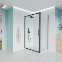 Душевой угол раздвижной E1-SP-B-15070-01-C9 1500х700x1950 Цвет профиля Чёрный матовый Стекло  Прозрачное Veconi