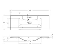 Раковина из искусственного мрамора BB1200/450-LV-MR-PR