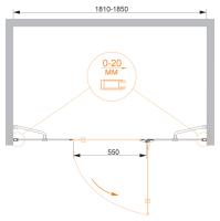 Дверь в проем. BERGAMO-W-B-13-90+60/40-C-Cr-R 1850х1950 Cezares