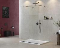 Душевая перегородка.   LIBERTA-L-2-140-C-NERO 1400х1950 Cezares