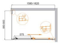 Душевой уголок, прямоугольный MOLVENO-AH-11-160/90-C-Cr-IV  1600x900x1950 Cezares