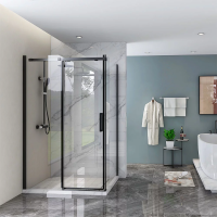 Душевой угол раздвижной прямоугольный RV070B-130100-01-C4 1300х1000х1950 Цвет профиля Чёрный Стекло Прозрачное Veconi