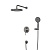 Душевой комплект встраиваемый смеситель, верхний душ, ручной душ со шлангом, штуцер с держателем RELAX-DSET-GM оружейная сталь   Cezares